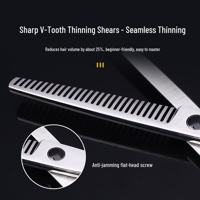 Professional Hairdressing Scissors Set - Straight & Thinning Shears for Barbers and Bangs