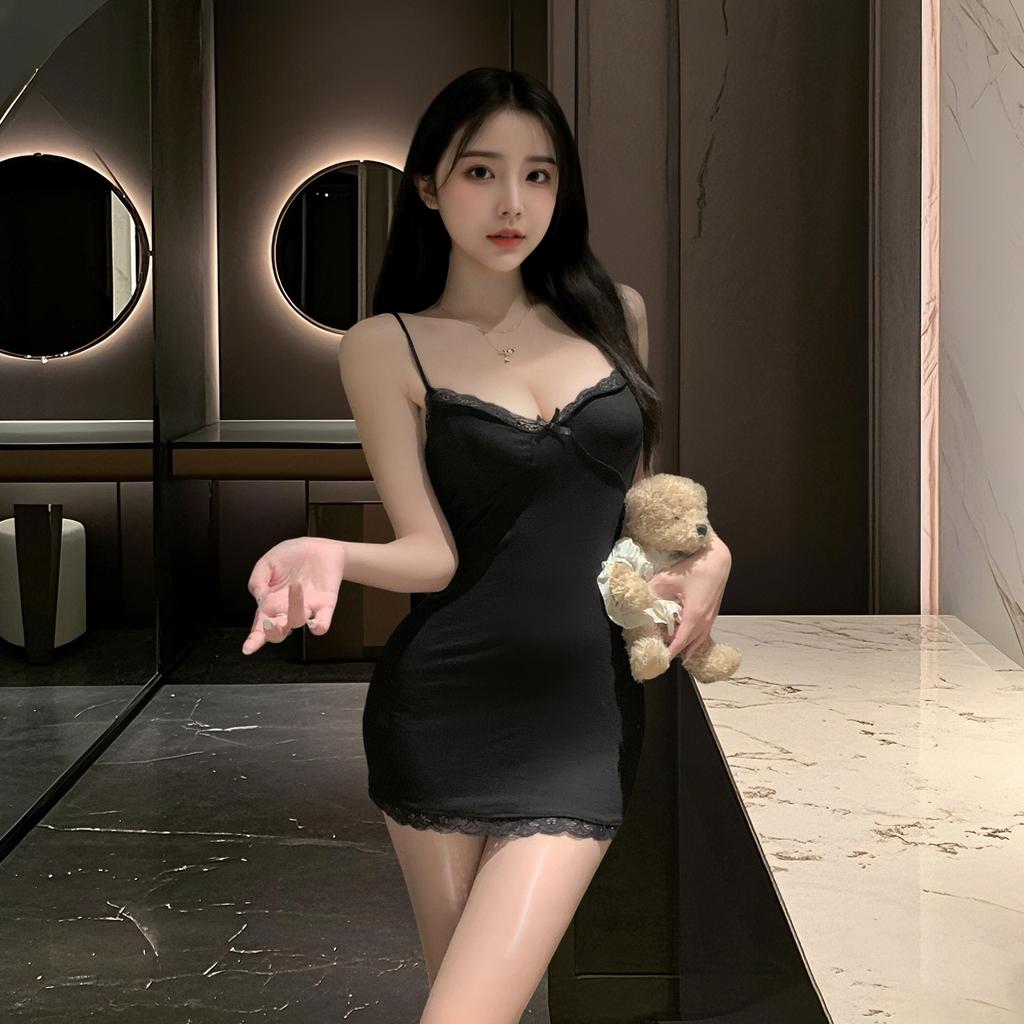 Pure Desire Hottie Lace Nightdress Sexy Lingerie Sexy Deep V Bare Chest Hip Uniform Pajamas Sexy Suit
