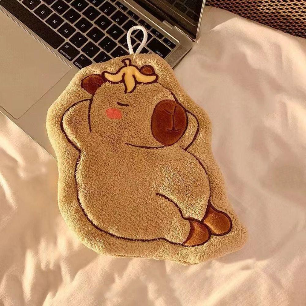 Capybara Patterned Capybara Hanging Hand Towel Cartoon Capybara Handkerchief  Kitchen Hand Towel