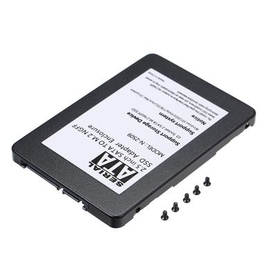 Black Metal SSD Enclosure M.2 NGFF SSD To 22Pin 2.5 I I 2280 SATA Adapter Card 7mm Height