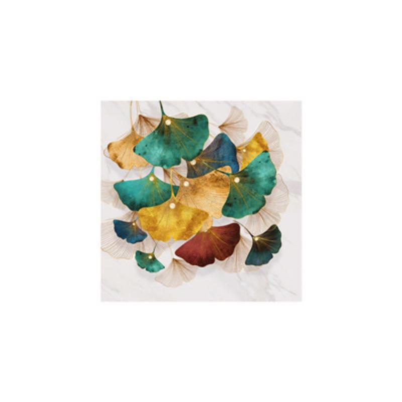 Moderne bunte Blattgoldpflanze Ginkgoblatt Wohnzimmer Veranda Hintergrund Wanddekoration Malerei rahmenloses Wandbild