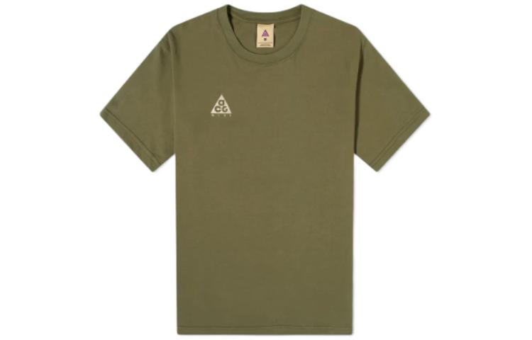 Nike ACG T Shirts Men s Green Crew Neck Moderate BQ7343-325 XS