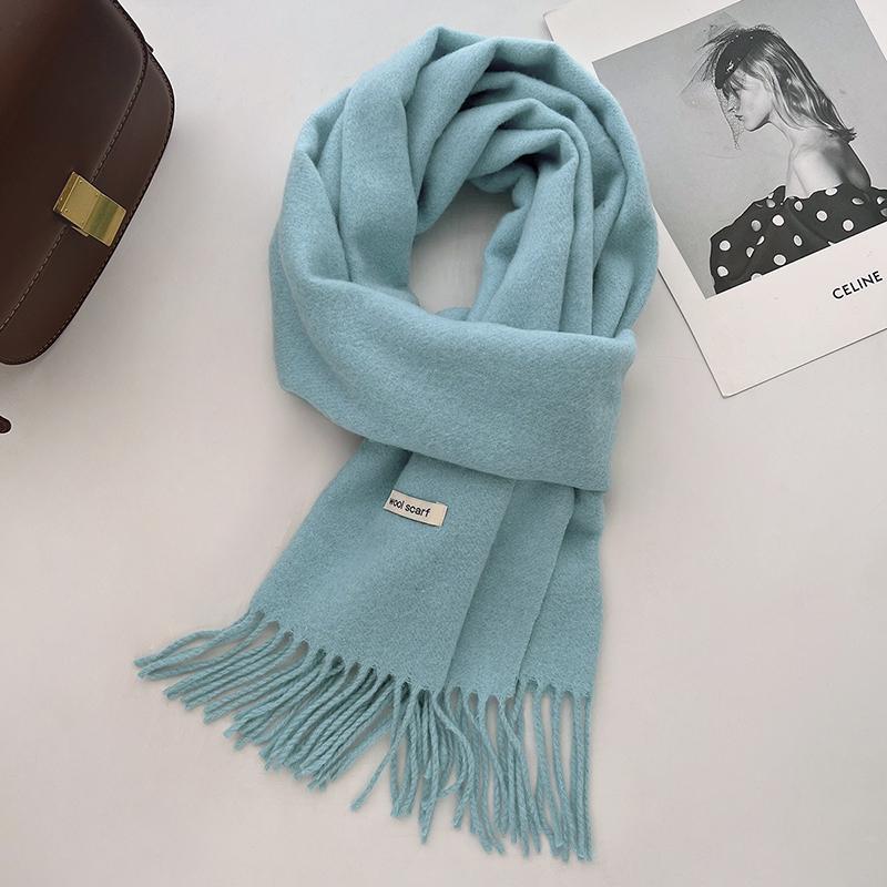 Winter Narrow Scarf 19 Color 8% Wool Scarf Hot Selling Solid Color Scarf Men's and Women's Universal Warm and Cold Proof Scarf