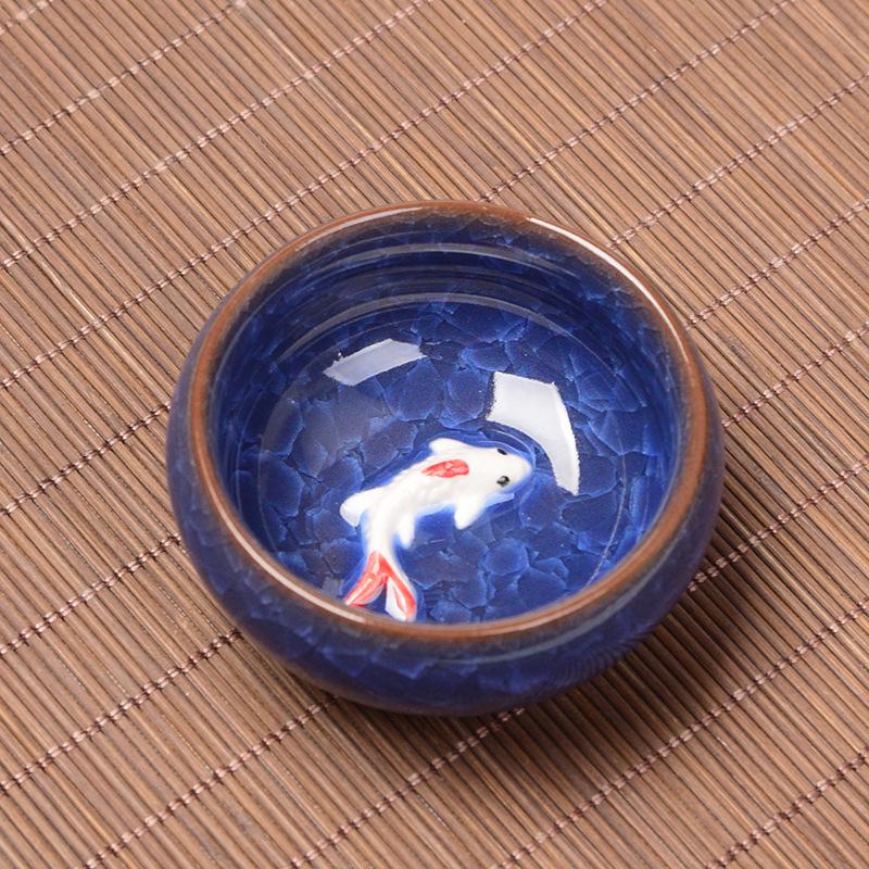 Cracked Ice Ceramic Zisha Tea Cup Set: Portable Gongfu Tea Tasting Set, Ideal for Weddings and Festivals.