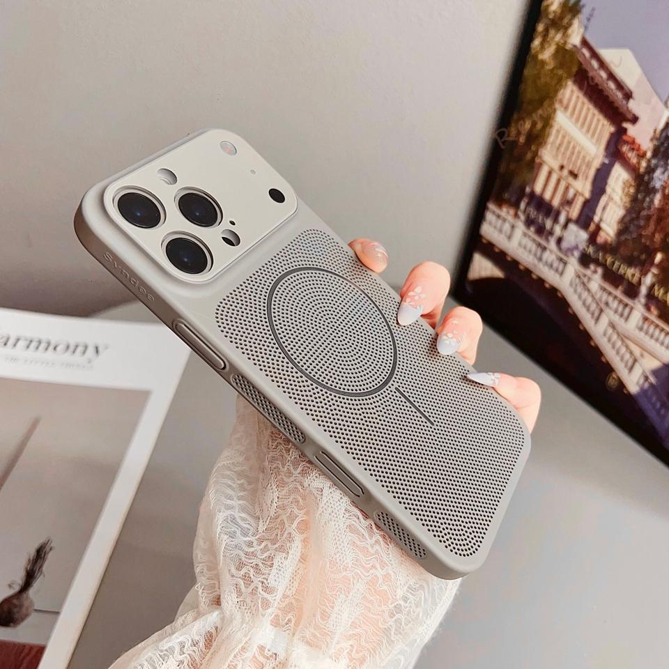 

Magnetic Heat Dissipation Phone Case For iPhone 17 Air 13 12 14 15 16 Pro Max Plus Magsafe Official Big Window Protector Cover For iPhone 17Air