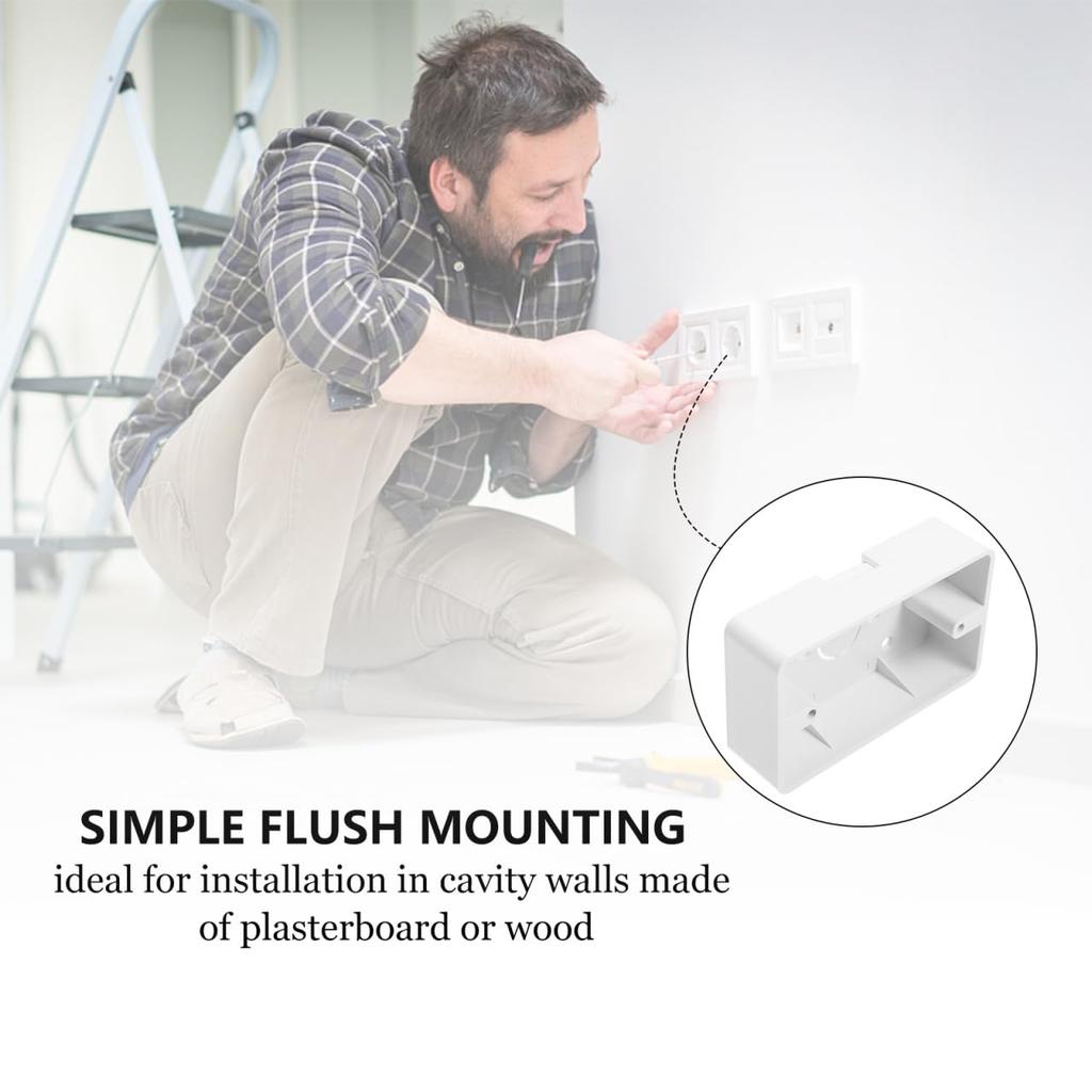 DOITOOL Surface Mount Outlet Box : 5 Pack Plastic Electrical Junction Boxes Electrical Outlet Box Single Gang Low Voltage Surface Mount Backbox -