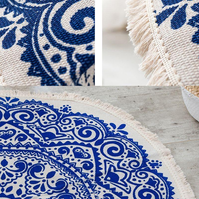 Morocco Round Rug Boho Tassel Cotton Fabric Carpet Mat Door Blanket Living Room Home Office Decoration top sale