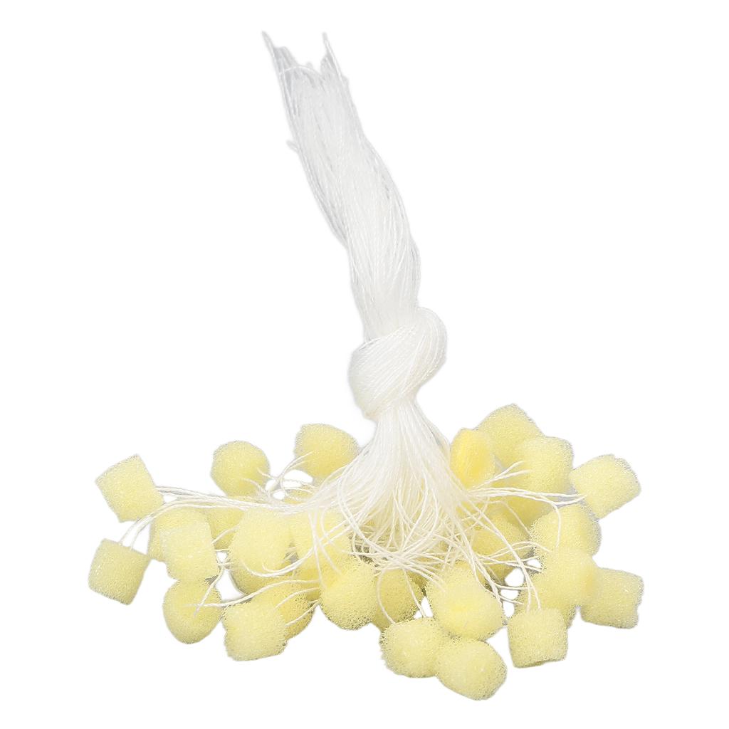 50pcs Hearing Aid Ear Barrier Soft Sponge Ear Plug Hearing Aids Accessories with CordS Yellow