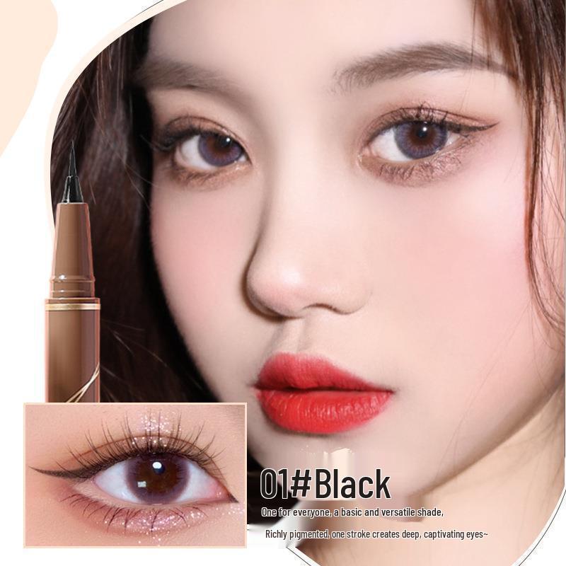 MINSHZEE Mingxi Zhi Smudge-Proof, Long-Lasting Waterproof Eyeliner for Beginners - Ultra-Fine Brown & White