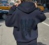Y2K Retro Wings Sequin Hoodie Angel Wings Ornament Sweatshirt Harajuku Sweet Lady Casual Streetwear Relaxed Fit Pullover Coat