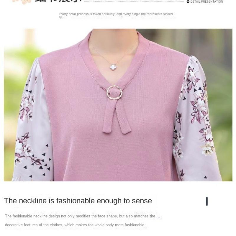 Frühlingsoberteile, Frühlings- und Herbsthemden für mittleres Alter, Langarm-T-Shirts für Frauen mittleren Alters