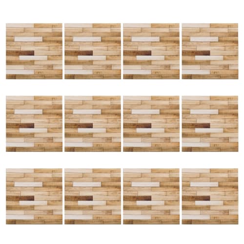 uxcell Dollhouse Flooring, 4 x 4" Brown Rectangles, Dollhouse Wallpaper and Flooring, Dollhouse Accessories, Set of 12