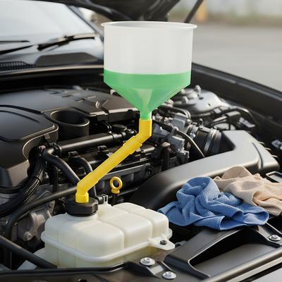 15 PCS Spill Free Vehicle Radiator Coolant Filling Funnel with Adapters Spill Proof Auto Radiator Funnel for Automotive Use