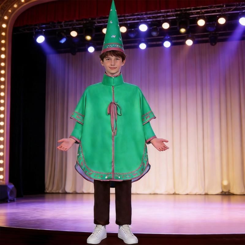 Multifunctional Role Play Outfit Includes Jacket Pants Cape Hat Roleplaying Clothes For Cosplay Event And Themed Parties