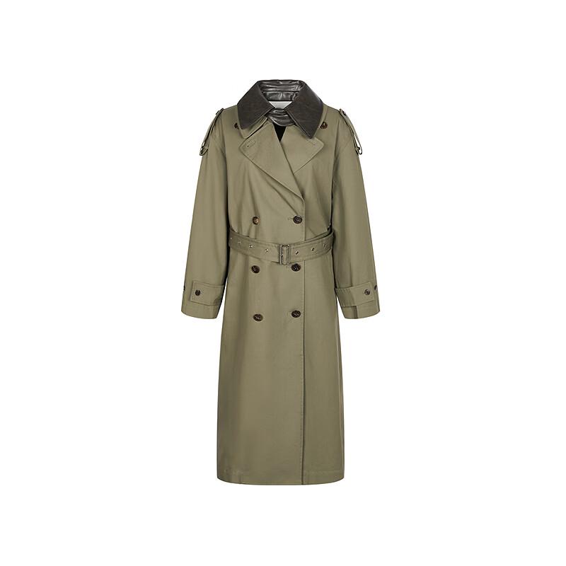 Less 2025 Autumn Casual Cotton Loose H-line Long Trench Coat