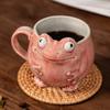 Keramický hrnek s žábou a lžičkou Roztomilý hrnek na kávu Dárková sada pro kancelář Domácí použití Vintage styl Dekorace na pití
