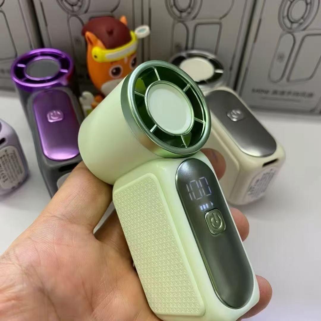 

2025 High-Speed Mini Handheld Fan: USB Rechargeable, 100-Speed, Digital Display, Portable Outdoor Turbine Fan. 66*20*170
