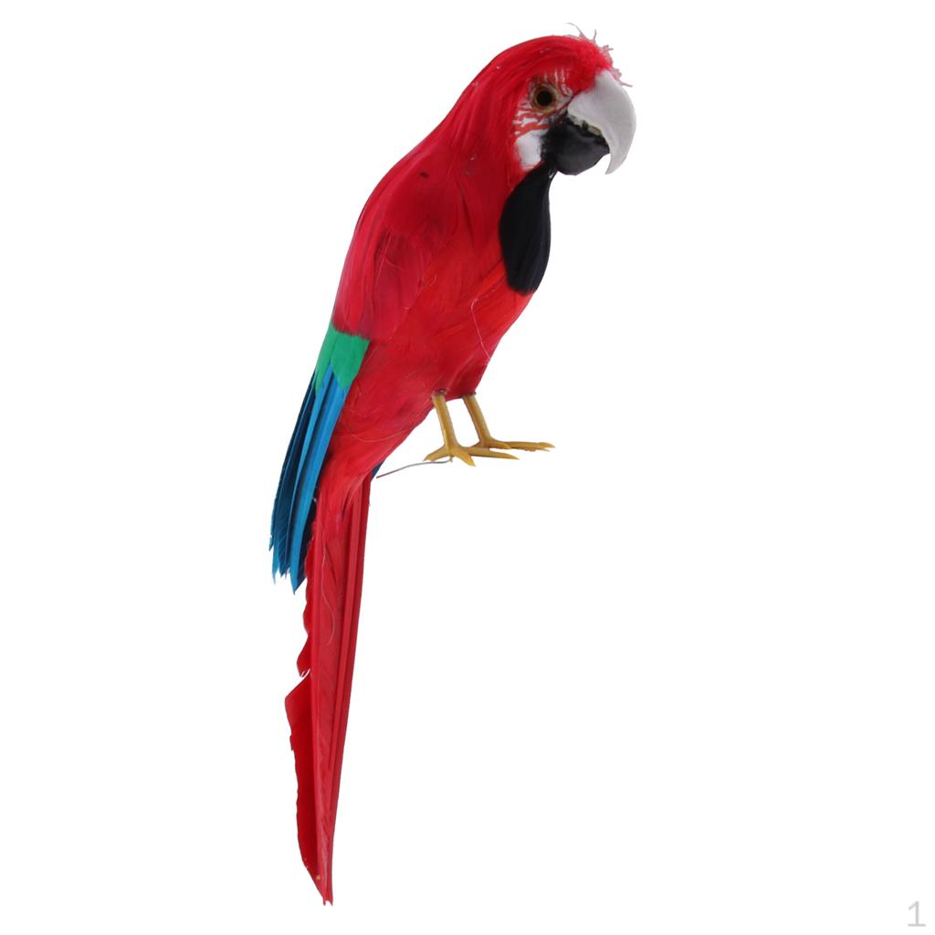 Artificial Plastic Parrot Statue Garden Ornament Birds Figurines