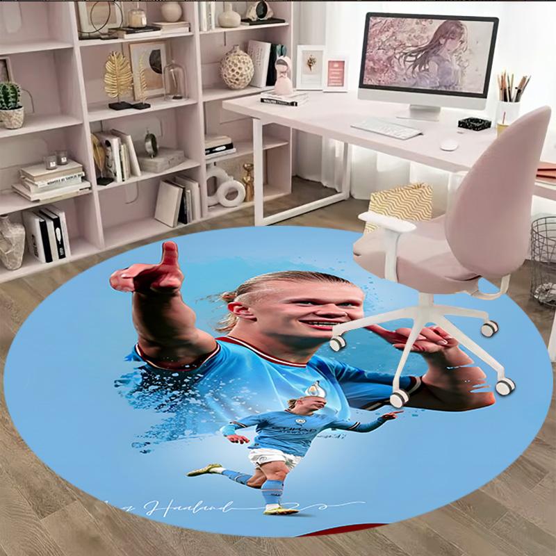 1pc Haaland9 Carpet, Round Rug, Comfortable, Suitable for Entryways, Living Rooms, Office, And Bedrooms, Christmas Decoration