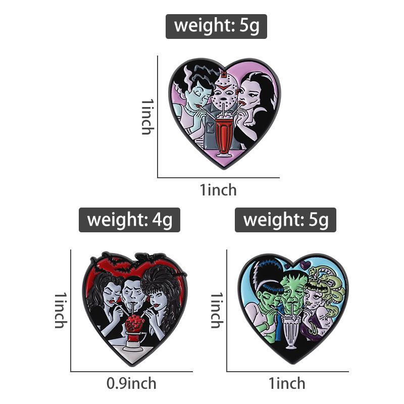 Insigne Emailate Personaje Horror Filme Broșe Personalizate Petrecere Halloween Insigne Rever Haine Bijuterii Gotice Cadou pentru Prieteni