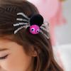 Handmade Halloween Hair Decor Spider Clips for Girls Women, Cute Furry Barrettes, Spooky Tinsel Fluffy Pom Accessory Parties Stage Performance