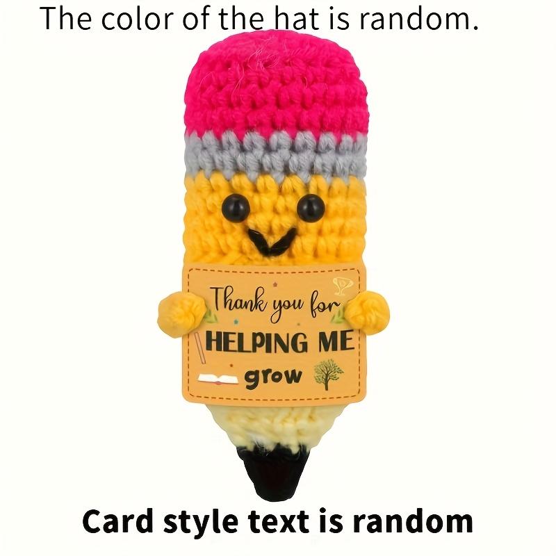 

1pc Vibrant Yellow Crochet Pencil Amigurumi with BEST TEACHER EVER Gift Tag - Ideal for Teacher Appreciation & DIY Craft Decor