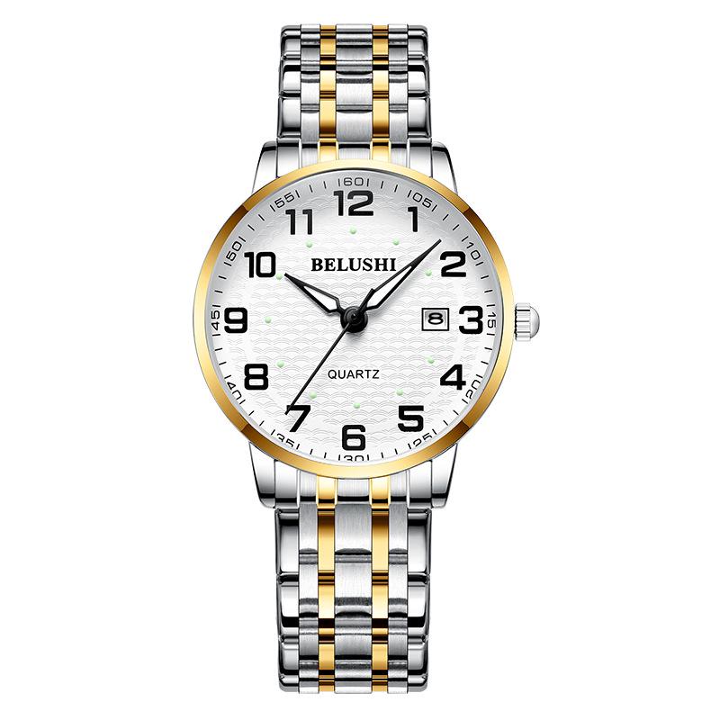 Selected Beroz Luminous Quartz Watches for Couples - Waterproof, Large Numbers, Suitable for Middle-Aged and Elderly Men