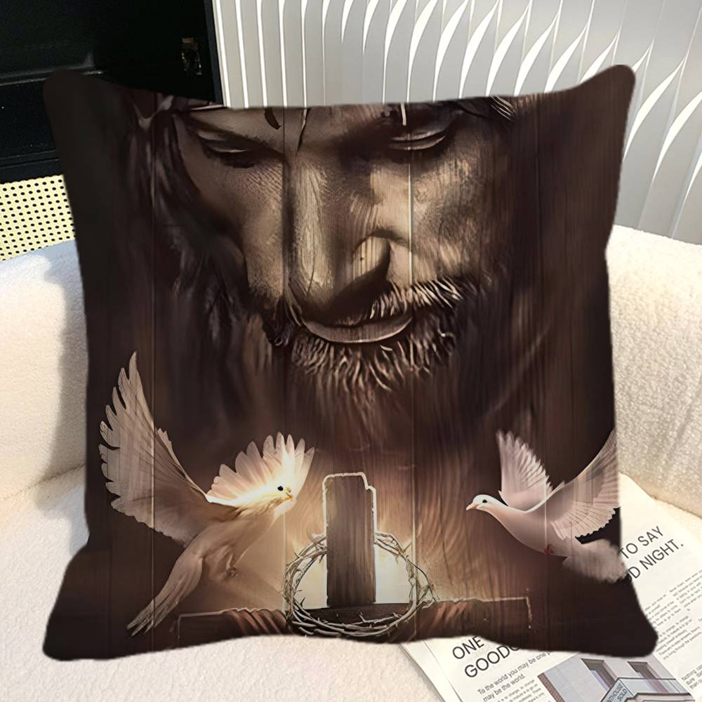 Christian Bible Jesus Christian Pillow Case Square Pillow Bedroom Sofa Leisure Comfort Cushion Car Home Decoration
