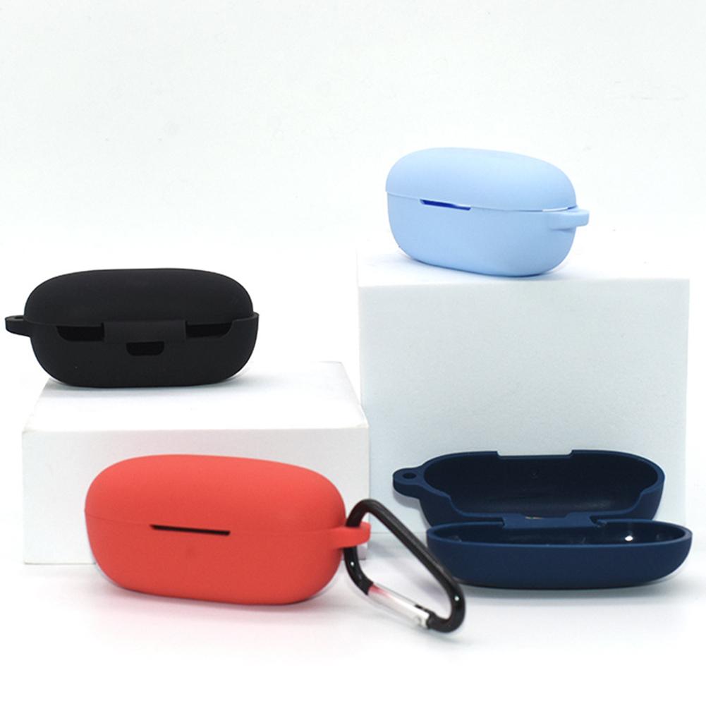 Earbuds Case for QCY T17 Wireless Bluetooth-Compatible Protective Cover with Buckle Earphone Silicone Protector Shell Accessory