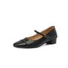 New Medium-heeled Sheepskin Women's Shoes Low-top Soft Leather Round-head Single Shoes Women's Shallow Mouth Non-slip Beef Tendon Soft-soled S