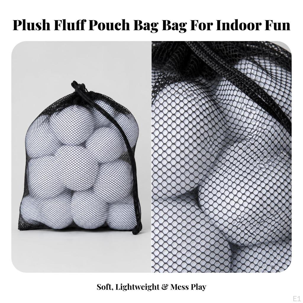 60 Pieces Artificial Snowball with Mesh Bag Lightweight Snow Ball Mess-Without