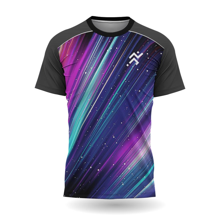 Tricou pentru bărbați Sport în aer liber Tricouri pentru alergare amuzant cu imprimeu în gradient, cu uscare rapidă, top cu mânecă scurtă, ocazional de vară, cu decolteu în formă de tricou.