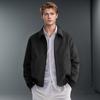 Men's Solid Color Lapel Woolen Coat Casual Slim Fit British Style Jacket