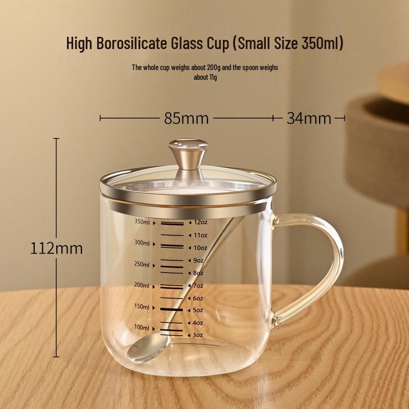 High-Temperature Resistant Borosilicate Glass Water Cup with Scale - Office Milk Cup for Men and Women