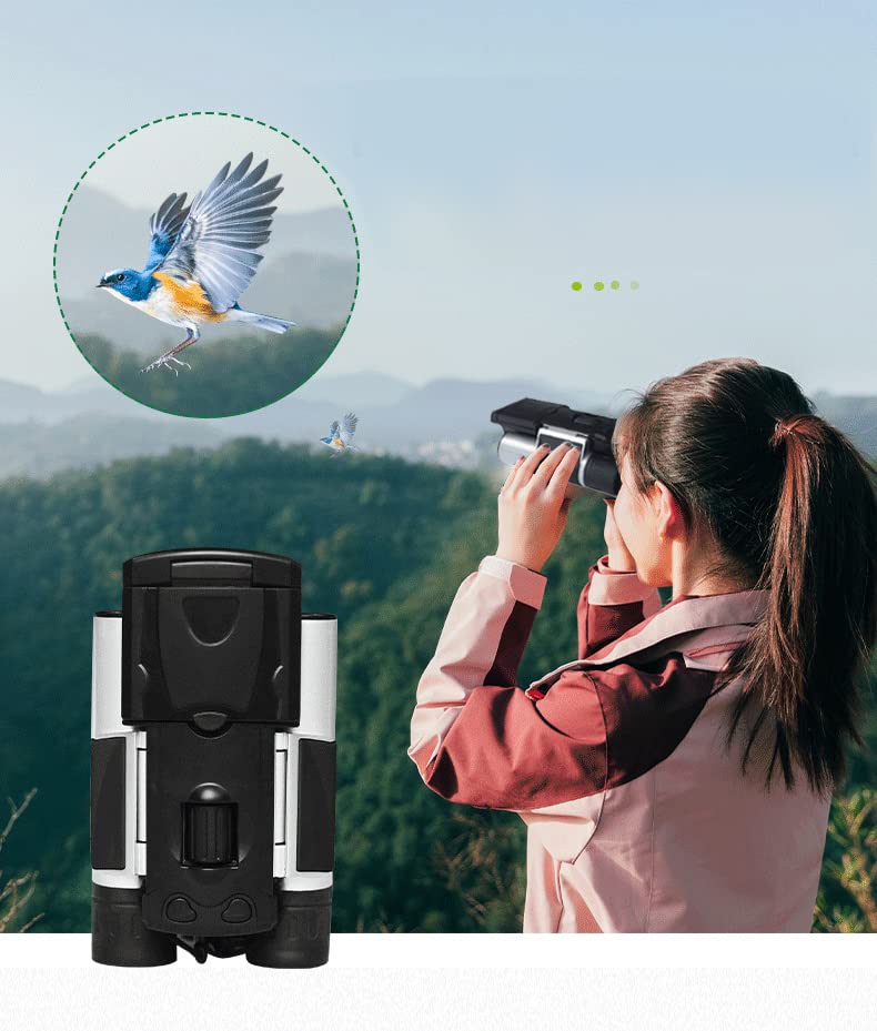 Kiyoraka DX-R01 2.5K Resolution Digital Binoculars with LCD Screen [Recordable DX] No PC Required, Rechargeable Panel, Easy Viewing for Sports