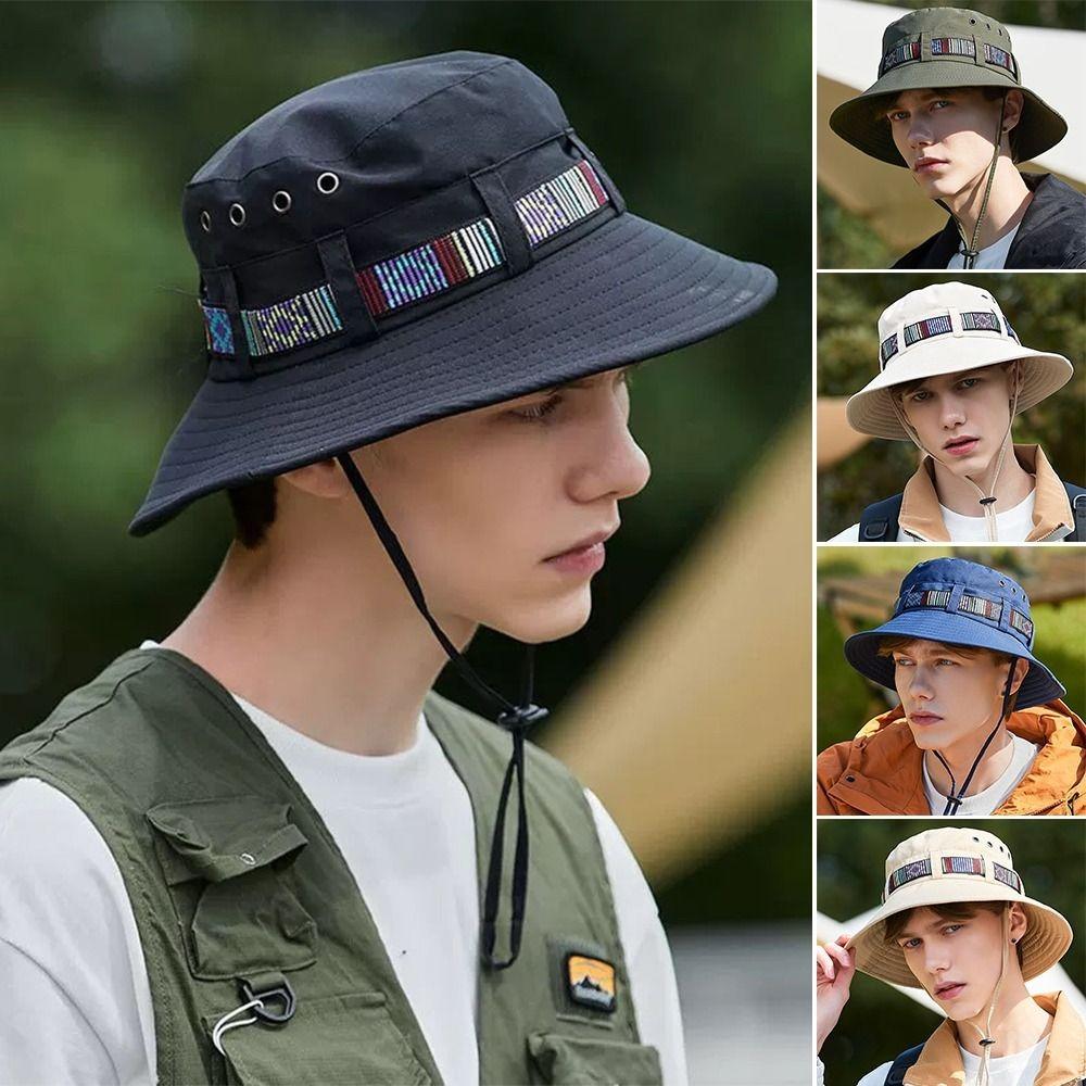 

Sun Protection Bucket Hat Breathable Fisherman Hats Casual Sun Hats Outdoor чорний
