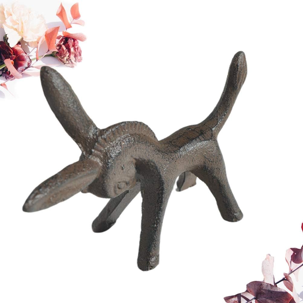 EXCEART Iron Animal Figurine Donkey Horse Sculpture Desktop Animal Ornaments for Home Office Decoration