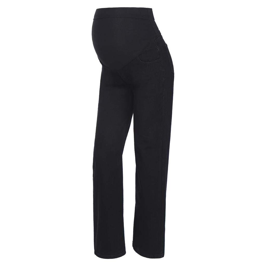 Pregnancy Essential Wide-Leg Jeans M-3XL: Stretch Denim with Adjustable Waistband & Pockets, Casual Maternity Wear