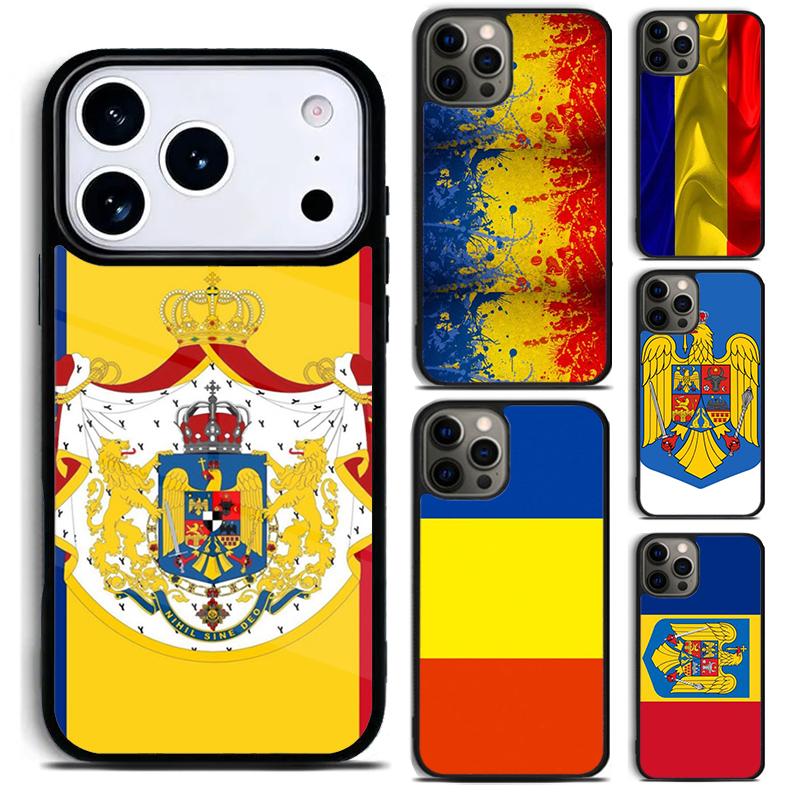 Romania Flag Phone Case for iPhone 17 16 15 Pro Max Air 14 13 12 11 Plus Shockproof Capa Cover