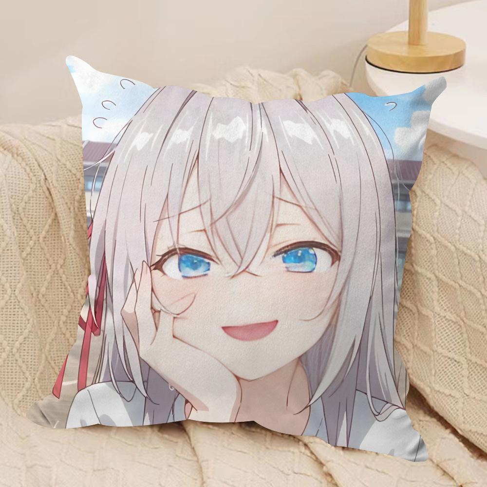 Kawaii A-Alya Feelings In Russian Cushion Cover Silky Short Plush Invisible Zipper Dustproof Sofa Pillow Case For Home Decor