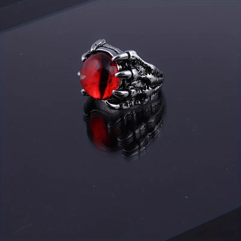 

Retro Personality Evil Eye Dragon Claw Wolf Claw Adjustable Opening Rings for Men Halloween Punk Dark Style Finger Jewelry Gifts resizable красный
