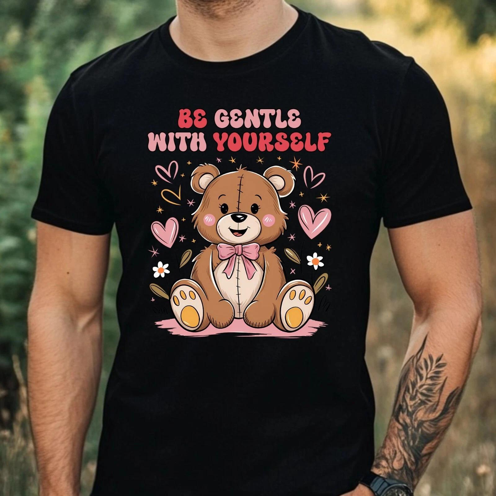T-Shirt Herren Lustiger Teddybär Motiv Baumwolle Größe XS bis 5XL XS