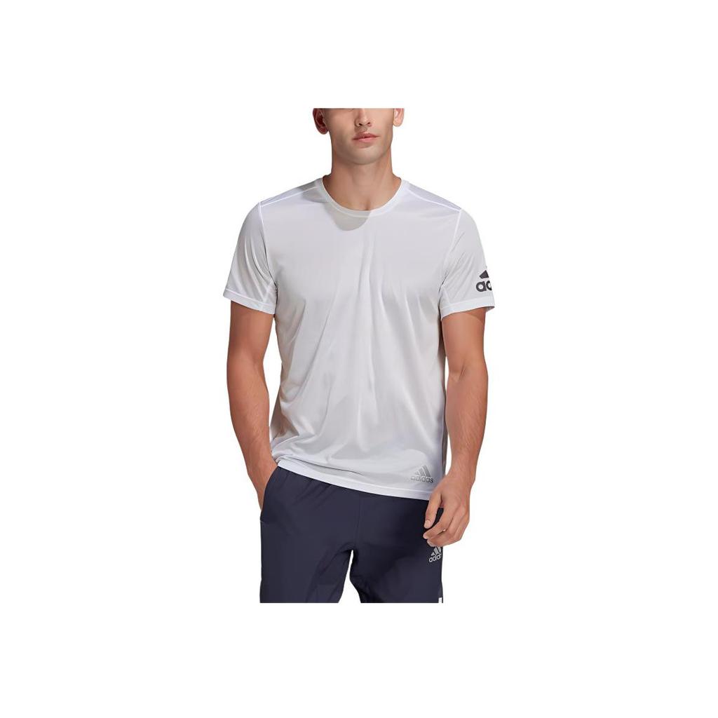 adidas Round Neck Solid Color Short Sleeve T-Shirt Men Tops White HB7471