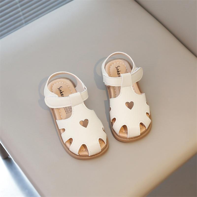 

Summer Girls Sandals Cut-outs Hollow Breathable Fashion Chic for Kids Toddlers Little Child Beach Shoes Soft Toe-covered 24
