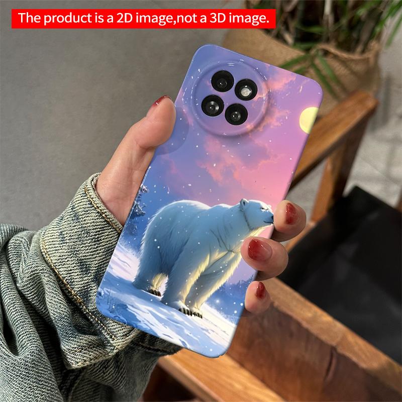 2DFlat Xiaomi Redmi phone casePolar Bear Under Moonlit Skysuitable for Redmi Note 11 12 13 14 A3 K80 15 17 Ultra