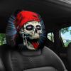 2pcs Hip-Hop Skull Print Car Headrest Covers, Universal Fit, Easy To Machine Washable Protective Sleeves, Enhanced Durability