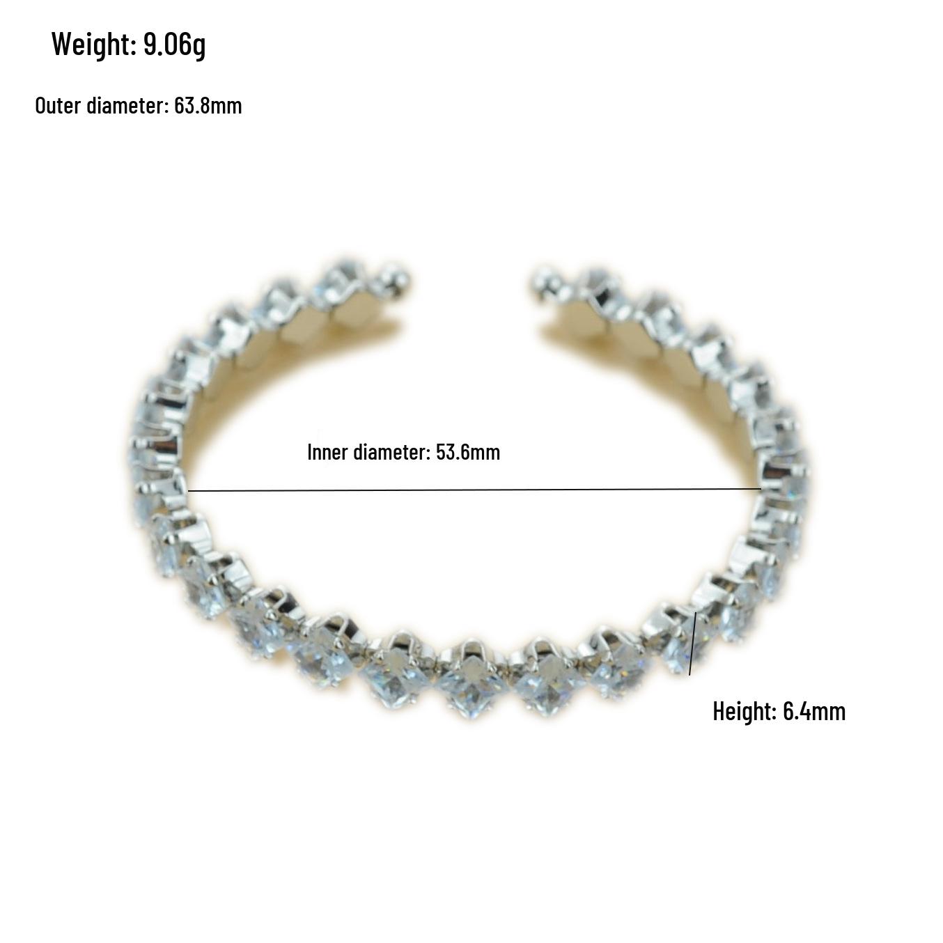 2024 European & American Full Diamond Women s Adjustable Rhombus Zircon Bracelet