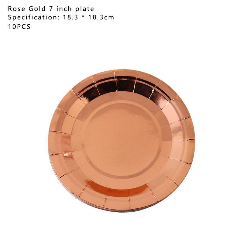 Stylish Rose Gold Stamping Party Tableware Perfect For Wedding Birthday Babyshower Festivities