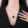 Jewelry Style Retro Simulation Sapphire Fat Triangle Luxury Inlaid Temperament Pendant Necklace