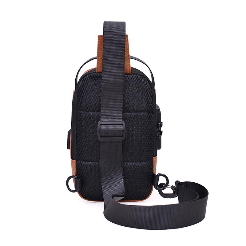 Men's Chest Bag Combination Lock Anti-Theft Crossbody Bag Outdoor Commuter Large Capacity Shoulder Bag